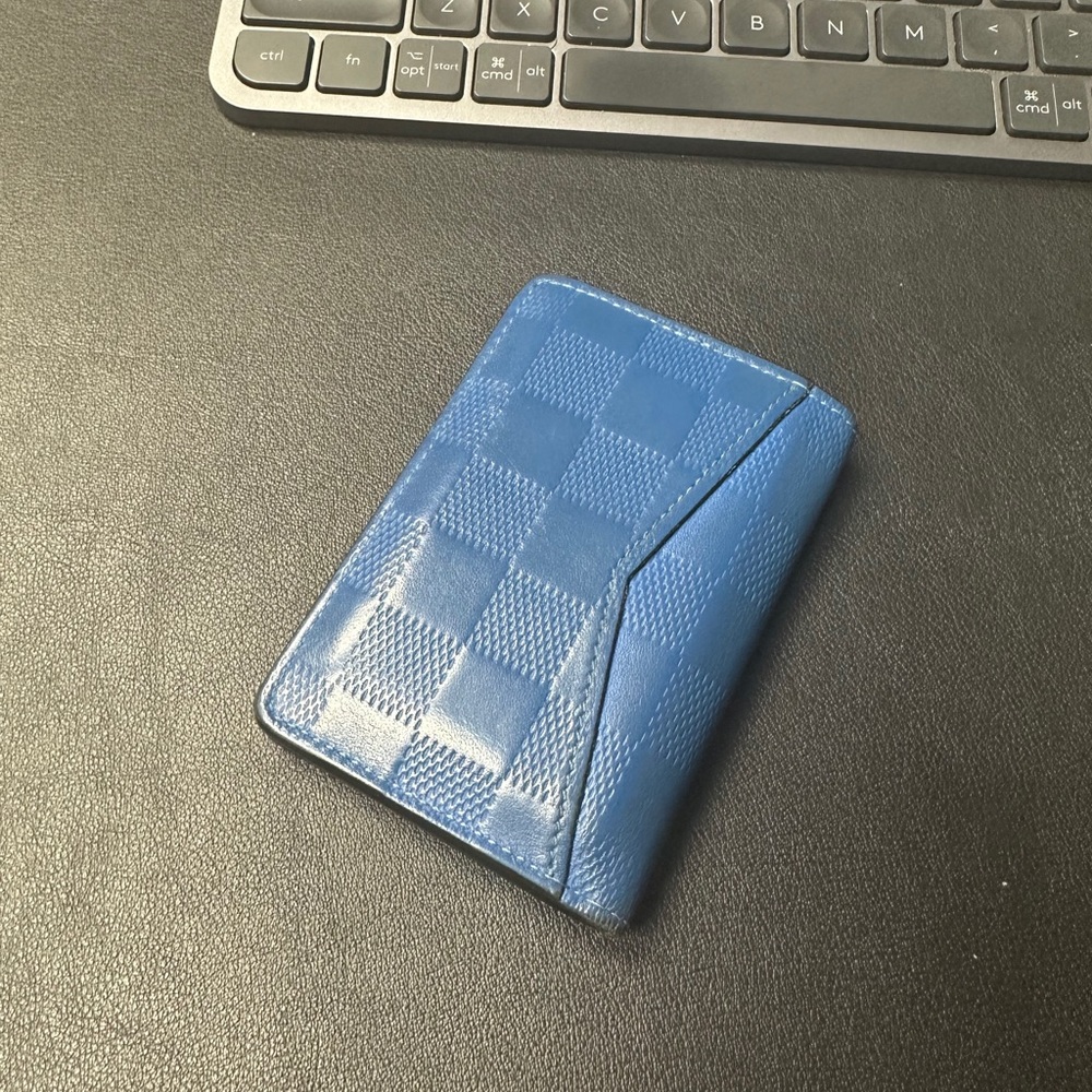 Engraved “BJR” Louis Vuitton Authentic Wallet-Blue